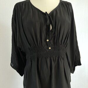 Juicy Couture Black Silk Bohemian Blouse – Boho Luxe Meets Effortless Romance 🖤